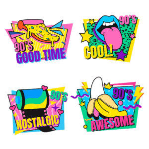 Radical 90's Pop Art Clipart Bundle (4 Designs)