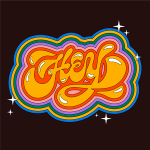 Groovy Retro "HEY!" Bubble Letter SVG/EPS Design