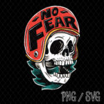 No Fear - Biker Skull Helmet PNG/SVG Design