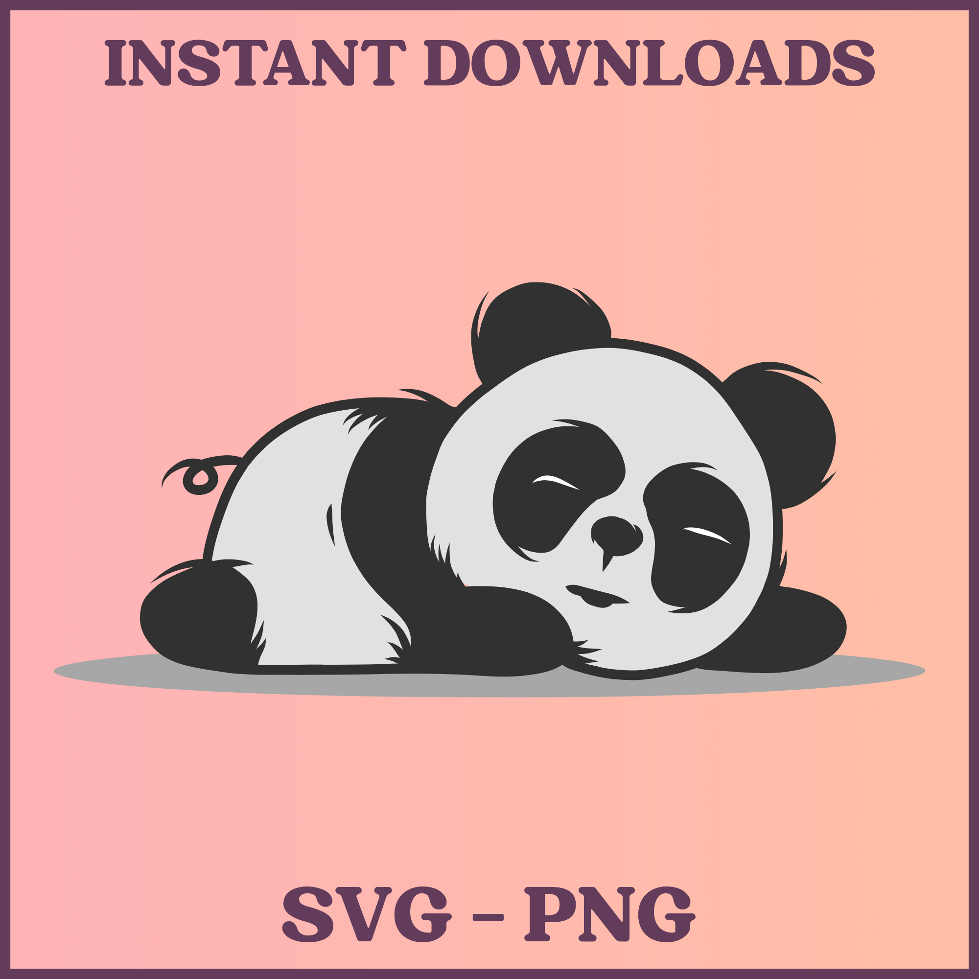 Cute Sleeping Panda Bear SVG & PNG Clipart