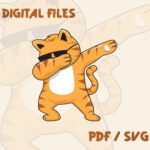 Cool Dabbing Tiger Cat with Sunglasses PDF/SVG Files